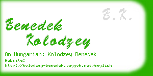 benedek kolodzey business card